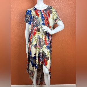 Love in Red and Blue High Low Dress one size. E82